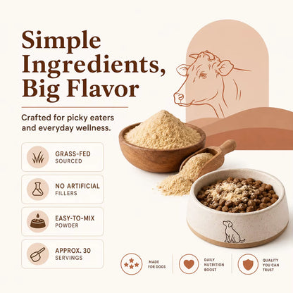 Wholesale Grass Fed Beef Bone Broth for Dogs 70% Protein Hydrolyzed Beef Collagen Powder Pet Joint Support Topper Custom
