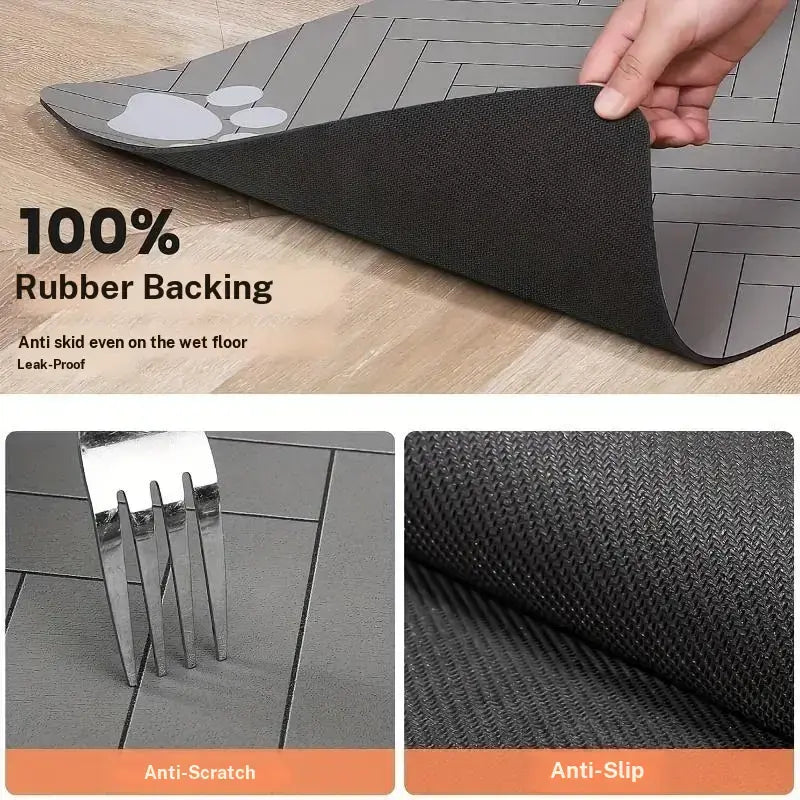 Quick Drying Absorbent Pet Feeding Mat for Dogs and Cats, Non Slip Rubber Bottom, Dark Polyester Surface for Indoor Use Thin Cold Lightweight Blanket Small Large Tiktokshopspringglowup Summervibes Petlovers
