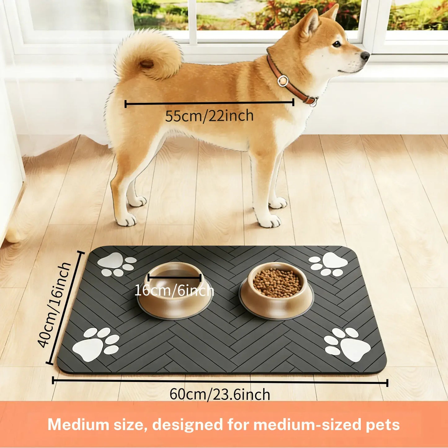 Quick Drying Absorbent Pet Feeding Mat for Dogs and Cats, Non Slip Rubber Bottom, Dark Polyester Surface for Indoor Use Thin Cold Lightweight Blanket Small Large Tiktokshopspringglowup Summervibes Petlovers