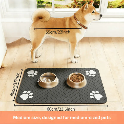 Quick Drying Absorbent Pet Feeding Mat for Dogs and Cats, Non Slip Rubber Bottom, Dark Polyester Surface for Indoor Use Thin Cold Lightweight Blanket Small Large Tiktokshopspringglowup Summervibes Petlovers