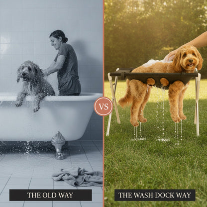 The old way vs the Wash Dock way — bath time comparison